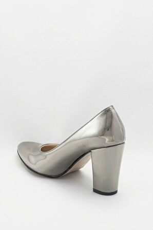 Platin Kadın Klasik Topuklu Ayakkabı Kadın Topuklu Abiye Ayakkabı Şık Gece Ayakkabısı