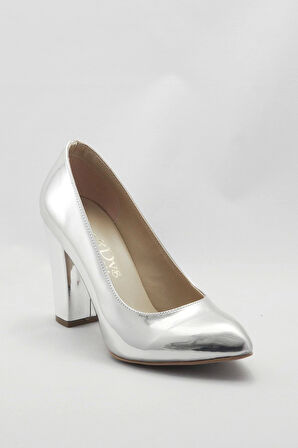 Gümüş Kadın Klasik Topuklu Ayakkabı Kadın Topuklu Abiye Ayakkabı Şık Gece Ayakkabısı