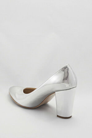 Gümüş Kadın Klasik Topuklu Ayakkabı Kadın Topuklu Abiye Ayakkabı Şık Gece Ayakkabısı