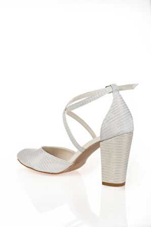 Platin Mercan Topuklu Kadın Klasik Ayakkabı Kadın Topuklu Abiye Ayakkabı Şık Gece Ayakkabısı