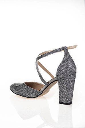 Platin Mercan Topuklu Kadın Klasik Ayakkabı Kadın Topuklu Abiye Ayakkabı Şık Gece Ayakkabısı