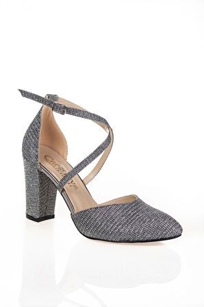 Platin Mercan Topuklu Kadın Klasik Ayakkabı Kadın Topuklu Abiye Ayakkabı Şık Gece Ayakkabısı