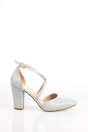 Gümüş Mercan Kadın Abiye Ayakkabı Kadın Topuklu Şık Gece Ayakkabısı Zarif Tasarım Yüksek Topuk