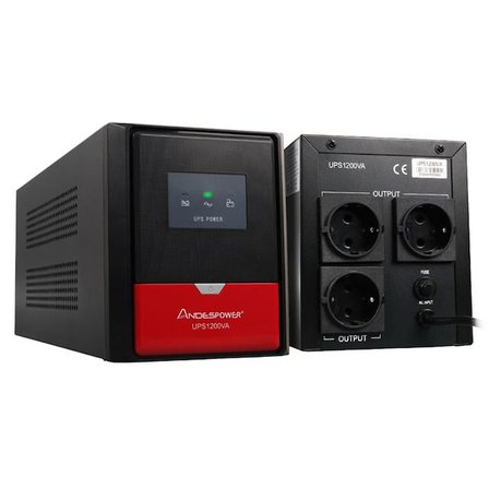 Andespower UPS1200VA 1200VA 12V7.5AHx2 UPS Kesintisiz Güç Kaynağı Line - İnteraktif