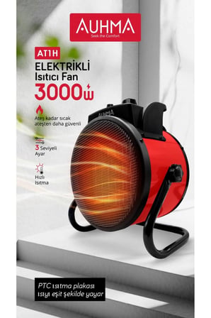 Ultra Güçlü 3000 Watt Taşınabilir Elektrikli Portatif Isıtıcı Soba Sıcak Hava Üfleyen Fan Radyatör