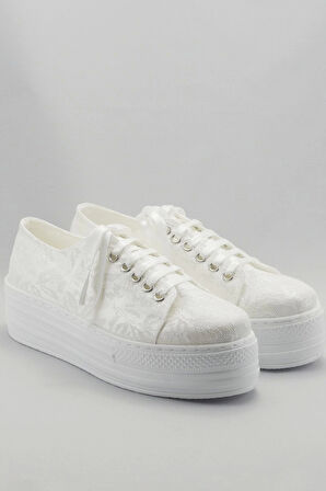 Beyaz Kadın Dolgu Topuklu Ayakkabı Kadın Topuklu Abiye Ayakkabı Şık Gece Ayakkabısı