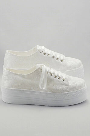 Beyaz Kadın Dolgu Topuklu Ayakkabı Kadın Topuklu Abiye Ayakkabı Şık Gece Ayakkabısı