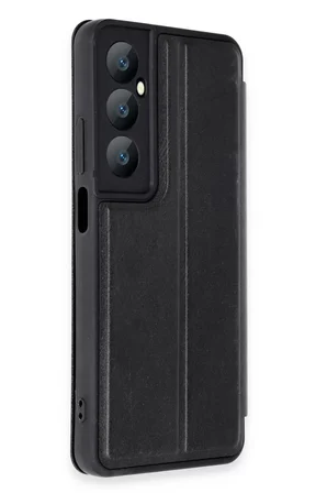 Realme C65 Kılıf Flip Cover - Siyah