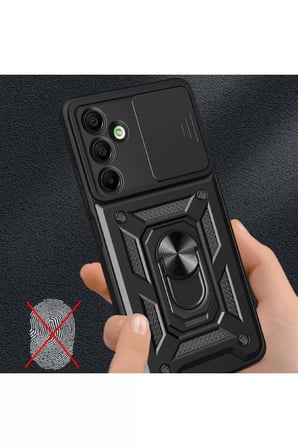 Samsung Galaxy A56 Kılıf Pars Lens Yüzüklü Silikon - Lacivert