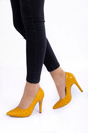 Siyah Cilt Aynalı Stiletto Topuklu Kadın Klasik Ayakkabı Kadın Topuklu Abiye Ayakkabı Şık