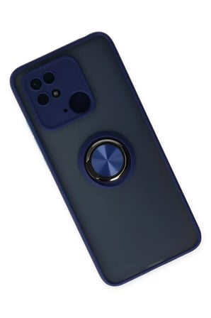 Xiaomi Redmi 10C Kılıf Montreal Yüzüklü Silikon Kapak - Lacivert