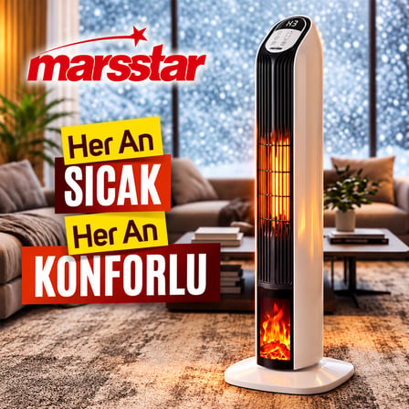 PTC Seramik Fanlı Elektrikli Isıtıcı Kumandalı