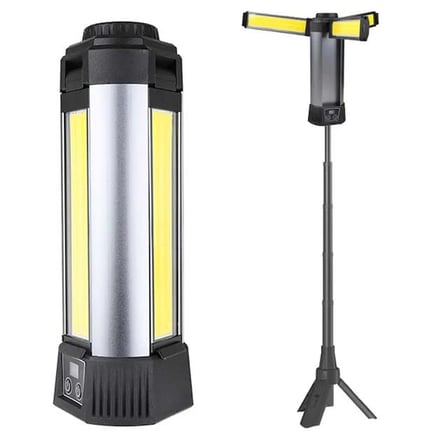 PM-24566 35 Watt USB - Type-C Girişli P50 Ve Cob Ledli 3 Kanatlı Kollu Çalışma Lambası