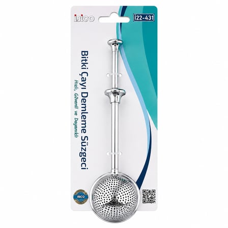 Saplı Paslanmaz Çelik Bitki Çay Demleme Süzgeç (Çap 5 cm)