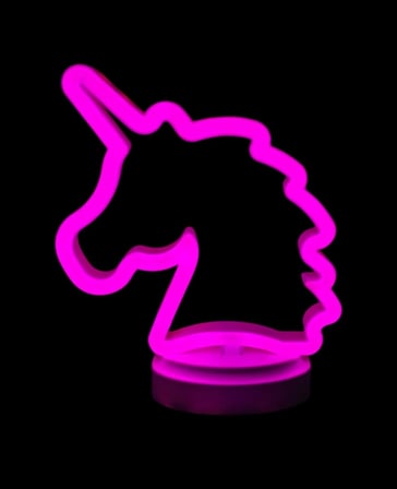 ErturkStore Unicorn Neon Masa Gece Lambası Çok Renkli 12 cm