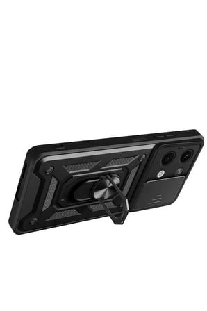 Xiaomi Poco X6 Kılıf Pars Lens Yüzüklü Silikon - Gold