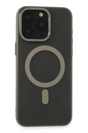 Apple iPhone 15 Pro Kılıf Lodos Magneticsafe Mat Kapak - Titan Gri