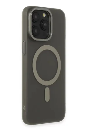 Apple iPhone 15 Pro Kılıf Lodos Magneticsafe Mat Kapak - Titan Gri