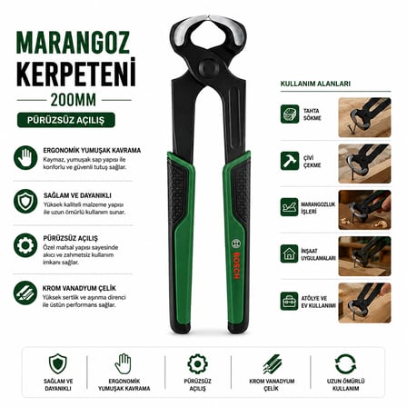 Marangoz Kerpeten 200 mm (8 inç) Ergonomik Yumuşak Sap