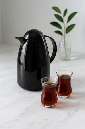 1 Lt Akrilik Siyah Çay Termosu 12 Saat Sıcak 24 Saat Soğuk-2828