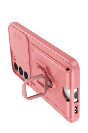 Samsung Uyumlu Galaxy S23 Plus Kılıf Zuma Kartvizitli Yüzüklü Silikon - Pembe