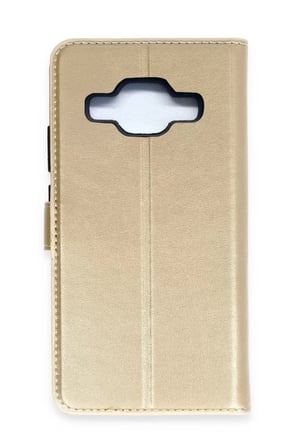 Samsung Galaxy J5 Trend S Plus Kapaklı Kılıf - Gold