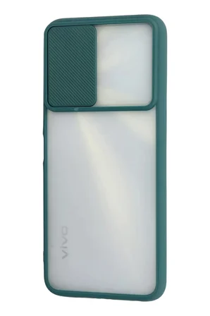 Vivo Y11S Kılıf Palm Buzlu Kamera Sürgülü Silikon - Yeşil