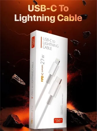 Powerway PD27 27W Type-C To Lightning Hızlı Şarj ve Veri Kablosu