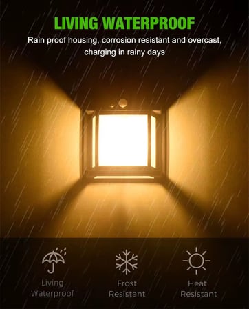 Fithome OR-228 Hareket Sensörlü Su Geçirmez Solar Bahçe Aydınlatma Duvar Lambası