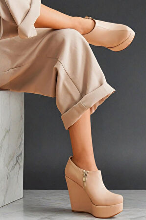 Kadın Moda Dolgu Topuk Kısa Bot Abaco Şık ve Zarif Abiye Ayakkabı