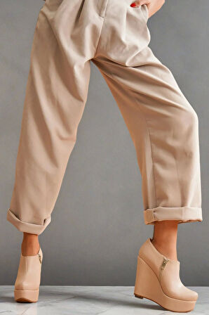 Kadın Moda Dolgu Topuk Kısa Bot Abaco Şık ve Zarif Abiye Ayakkabı