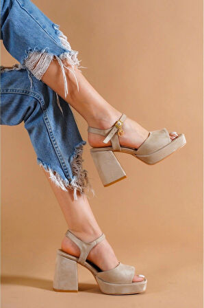 Kadın Moda Alçak Platform Topuklu Ayakkabı Şık ve Zarif Abiye Ayakkabı