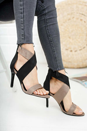 Kadın Moda İnce Topuklu Tasarım Bantlı Topuklu Ayakkabı Şık ve Zarif Abiye Ayakkabı