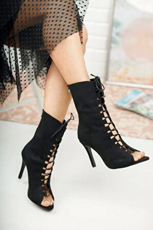 Kadın Moda Bağcıklı İnce Topuklu Ayakkabı Şık ve Zarif Abiye Ayakkabı