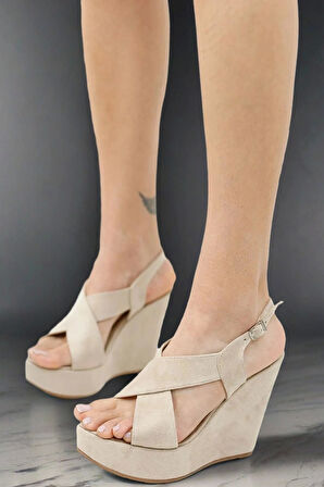 Kadın Moda Yazlık Dolgu Topuk Ayakkabı Şık ve Zarif Abiye Ayakkabı