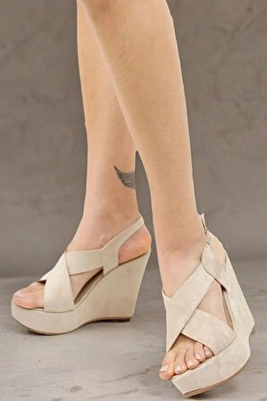 Kadın Moda Yazlık Dolgu Topuk Ayakkabı Şık ve Zarif Abiye Ayakkabı