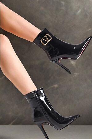 Kadın Moda V Toka Sivri Burun Bot Şık ve Zarif Abiye Ayakkabı