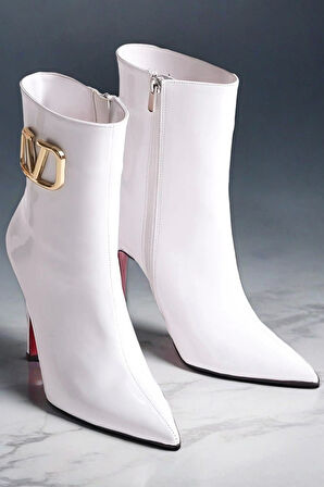 Kadın Moda V Toka Sivri Burun Bot Şık ve Zarif Abiye Ayakkabı