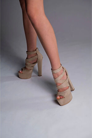 Kadın Moda Kalın Topuklu Platform Ayakkabı Şık ve Zarif Abiye Ayakkabı