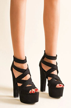 Kadın Moda Kalın Topuklu Platform Ayakkabı Şık ve Zarif Abiye Ayakkabı