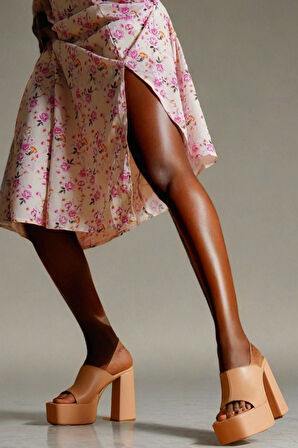 Kadın Moda Yüksek Platform Kalın Topuklu Ayakkabı Şık ve Zarif Abiye Ayakkabı