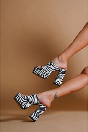 Kadın Moda Yüksek Platform Kalın Topuklu Ayakkabı Şık ve Zarif Abiye Ayakkabı