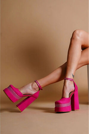 Kadın Moda Çift Platform Taşlı Tasarım Ayakkabı Şık ve Zarif Abiye Ayakkabı