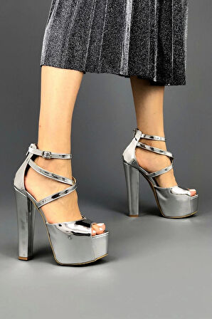 Kadın Moda Yüksek Topuklu Platform Ayakkabı Şık ve Zarif Abiye Ayakkabı