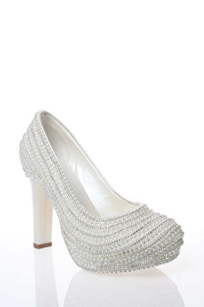 Kadın Sedef Inci Taş Işlemeli Gelin Ayakkabı Kadın Topuklu Abiye Ayakkabı Şık Gece Ayakkabısı