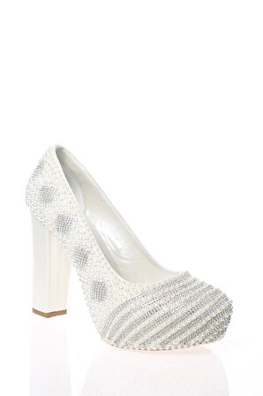 Kadın Sedef Inci Taş Işlemeli Gelin Ayakkabı Kadın Topuklu Abiye Ayakkabı Şık Gece Ayakkabısı