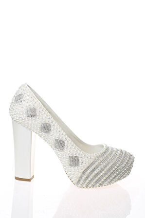 Kadın Sedef Inci Taş Işlemeli Gelin Ayakkabı Kadın Topuklu Abiye Ayakkabı Şık Gece Ayakkabısı