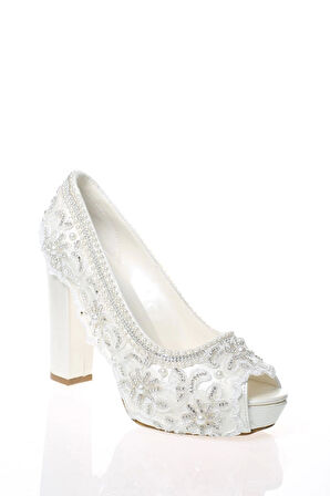 Kadın Sedef Inci Taş Işlemeli Gelin Ayakkabı Kadın Topuklu Abiye Ayakkabı Şık Gece Ayakkabısı