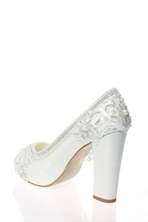 Kadın Sedef Inci Taş Işlemeli Gelin Ayakkabı Kadın Topuklu Abiye Ayakkabı Şık Gece Ayakkabısı