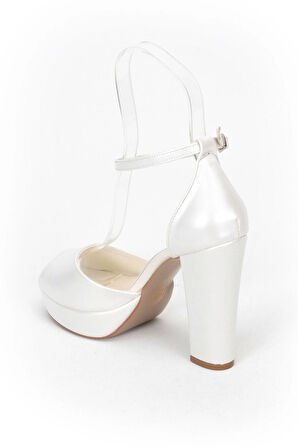 Sedef Cilt Kadın Abiye Ayakkabı Kadın Topuklu Şık Gece Ayakkabısı Zarif Tasarım Yüksek Topuk